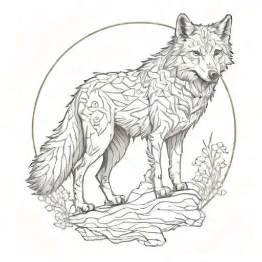 I Would Like A Wolf With The Earth And To Represent Travel And Cooking