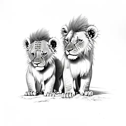 King Lion 2 Cubs
