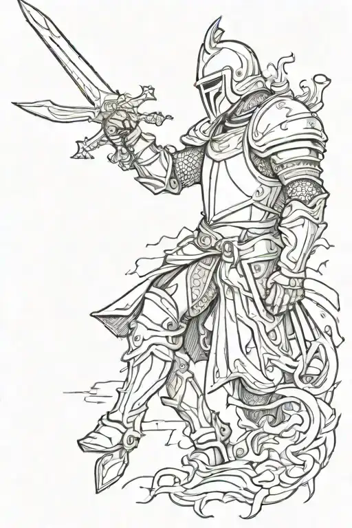 Knight Falling Down With The Rising Sun