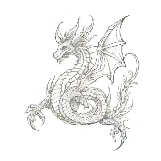 Virgo Dragon Tattoo Design