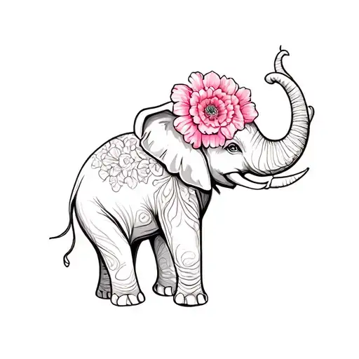 Flowers Elephant Playing