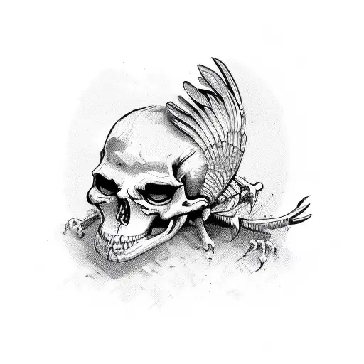 Dead Rotten Skeleton Bird