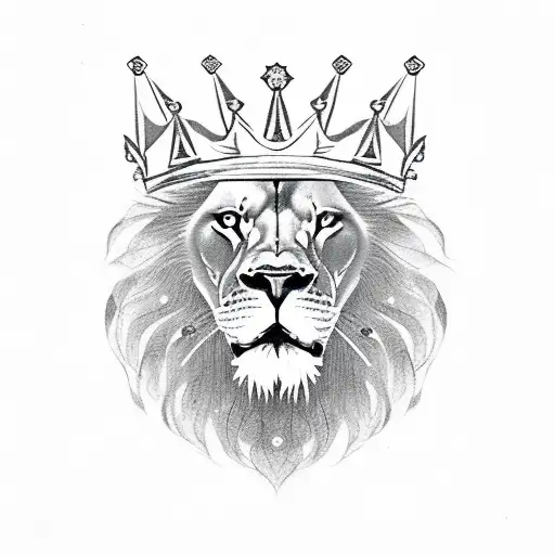 Lion With Crown And Jewels
