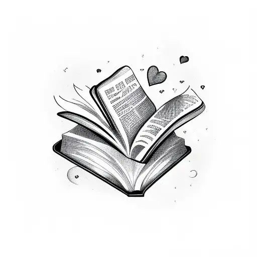 Book And Hearts In A Room At Night