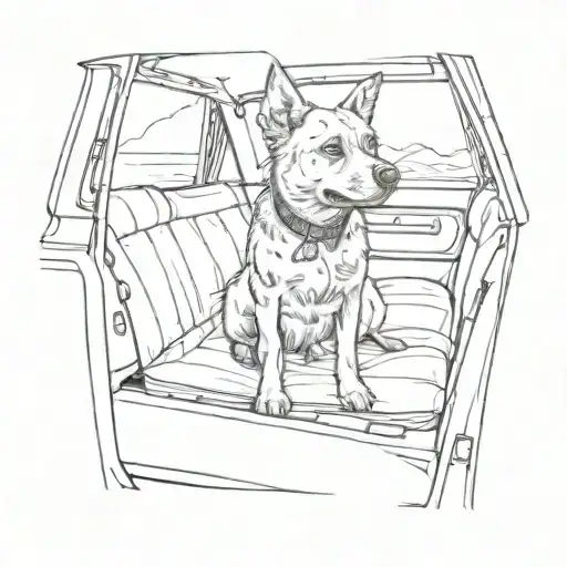 A Dog Sitting In The Back Seat Of A Car