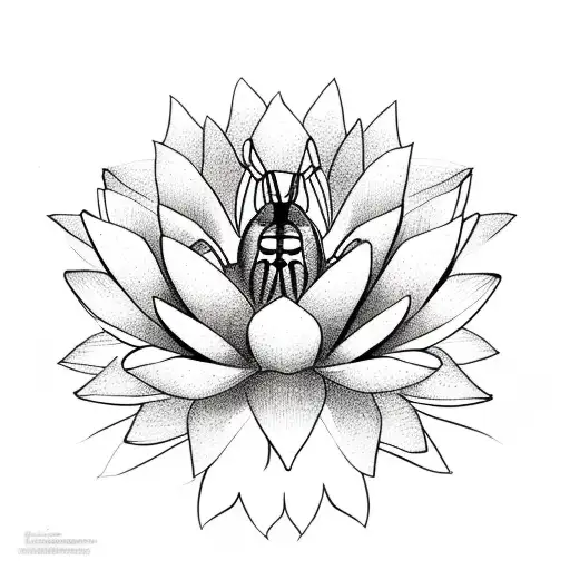Lotus With A Honey Bee
