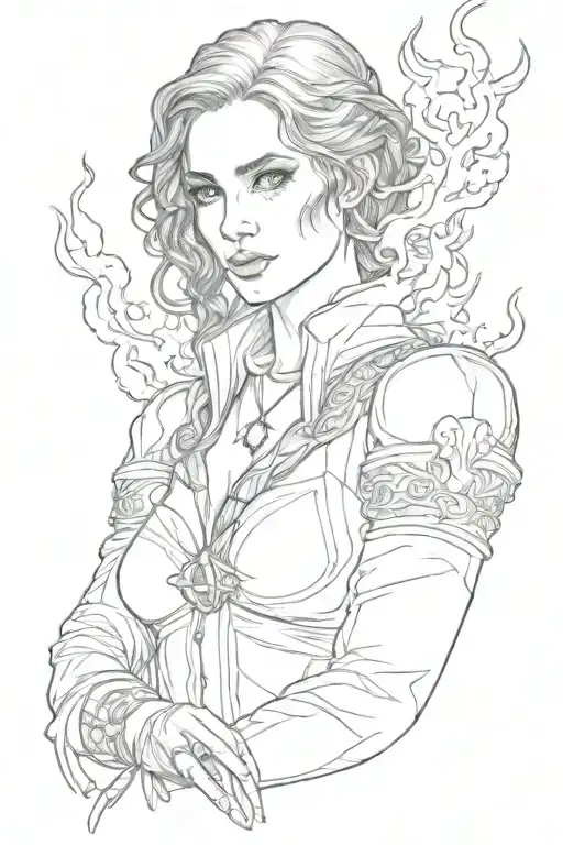 Triss Merigold With Fire Coming