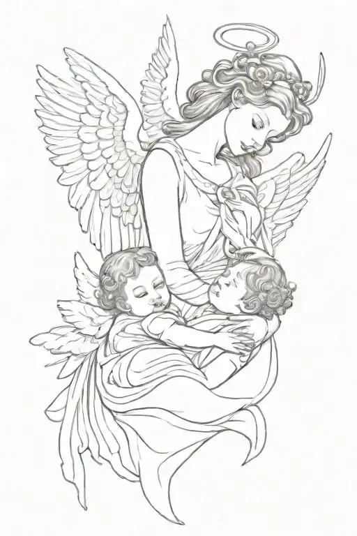 An Angel Mom And Angel Baby Boy