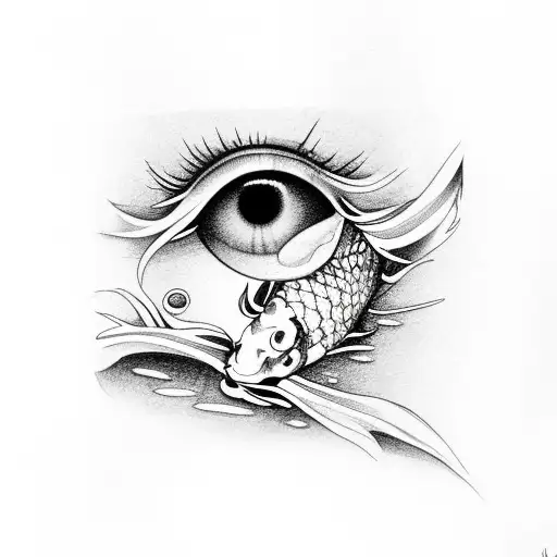 Koi Fish Inside Of Eye