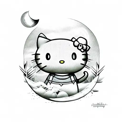 Hello Kitty With The Moon