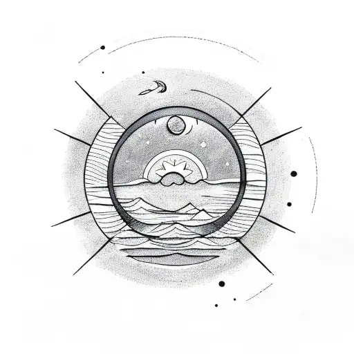 Mountain River Sun And Moon