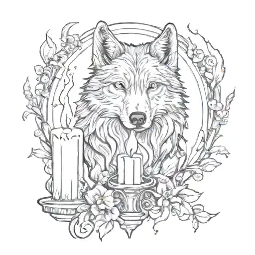 A Candle With A Wolf Protecting It