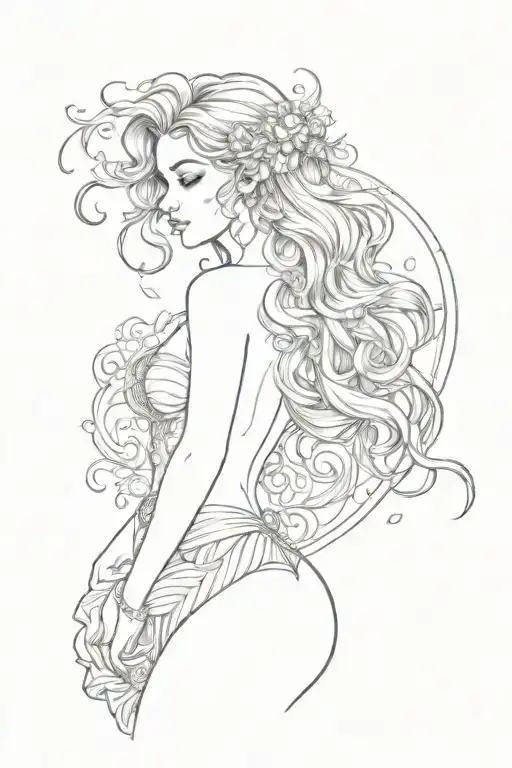 Full Body Aphrodite Realistic Beautiful Girl Shoulder