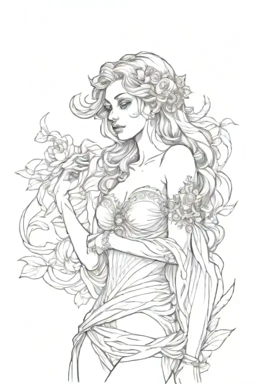 Full Body Aphrodite Realistic Beautiful Girl Shoulder