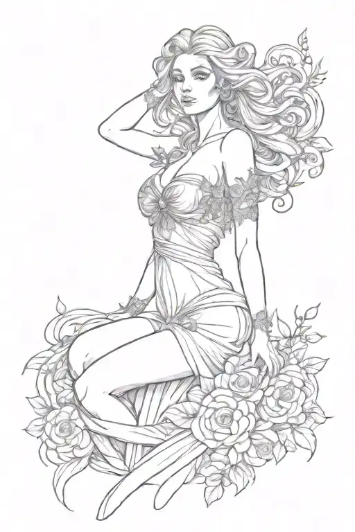 Full Body Aphrodite Realistic Beautiful Girl Shoulder