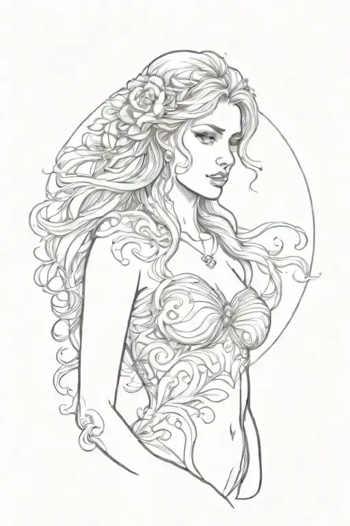 Full Body Aphrodite Realistic Beautiful Girl Shoulder