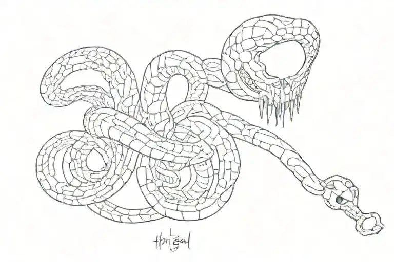 Snake Skeleton With The Inscription I7rgal