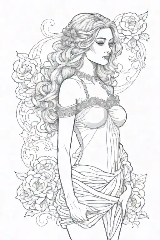 Full Body Aphrodite Realistic Beautiful Girl Shoulder