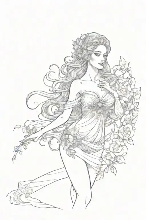 Full Body Aphrodite Realistic Beautiful Girl Shoulder