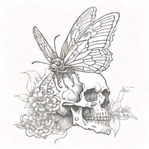 Moth Coming Out Of Skull