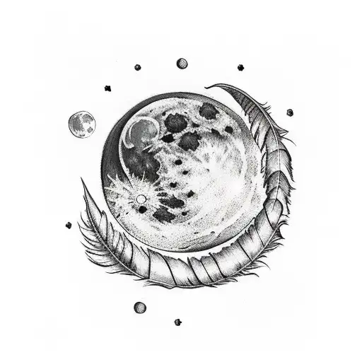 Moon And Feathers Spine