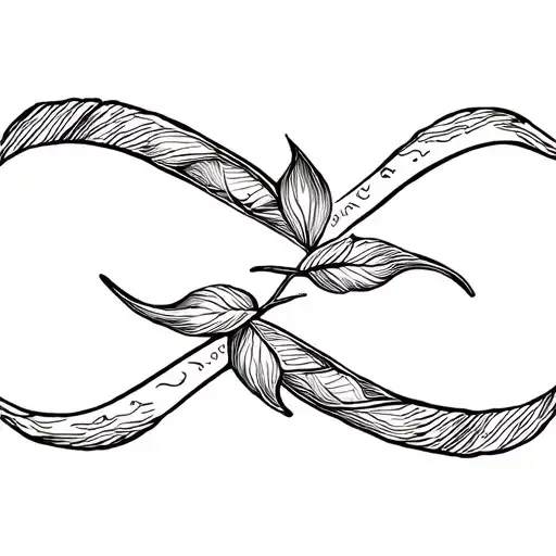 Lotus And Last Leaf Drawing The Sign Of Infinity