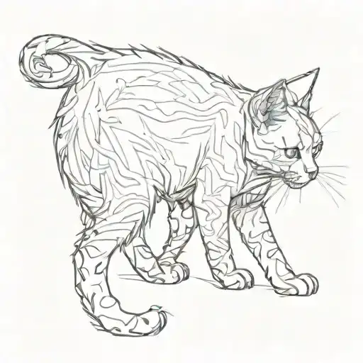 Cat From Behind Looking Over Its Shoulder Full Body