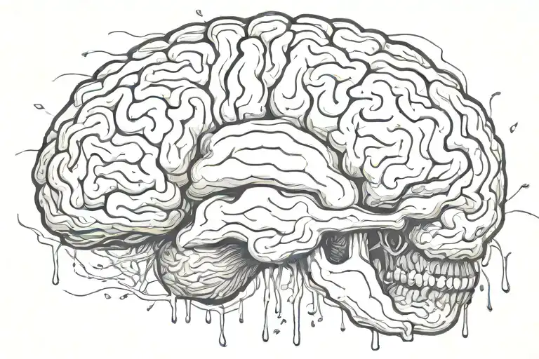 Black Bleeding Human Brain