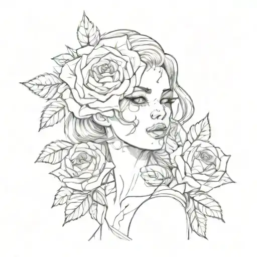 Girl With Roses For Eyes