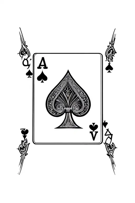 Abstact Surrounding Area Around A Ace Of Spades Card