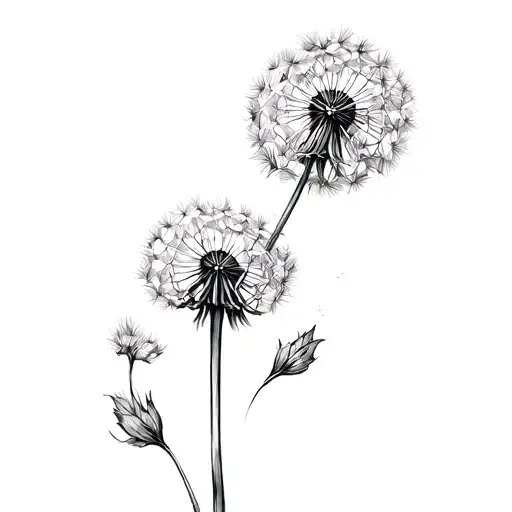 Lilled Dandelion Placed On A