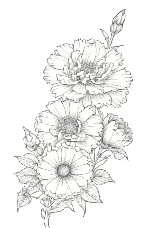 Carnation And Daisy Flower