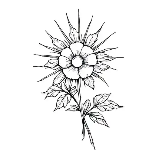 Forget Me Not Flower With A Sun Shining