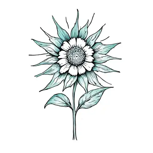 Forget Me Not Flower With A Sun Shining