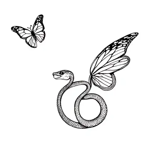 Snake With Butterfly Wings