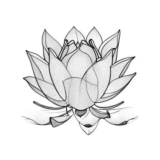 Lotus Flowers On Branch With Leaves Curved
