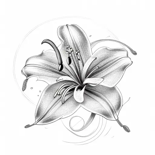 Lily Flower With Rainbow