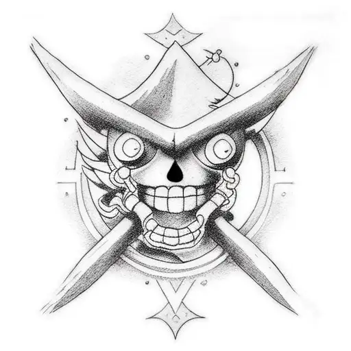 One Piece Tattoo That Includes Rock Music And Everything Is In Those Circle Nature