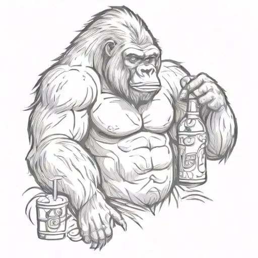 Gorilla With Beer