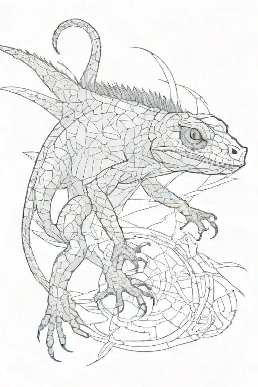 Lizard Trapped In A Broken