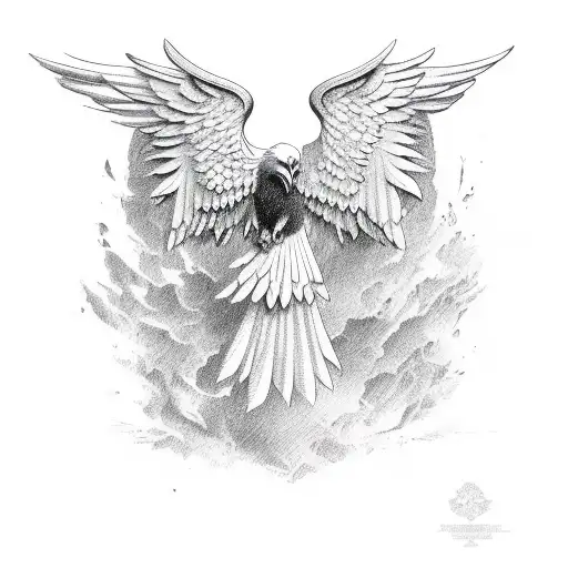 Eagle With Spread Wings In Medieval Style