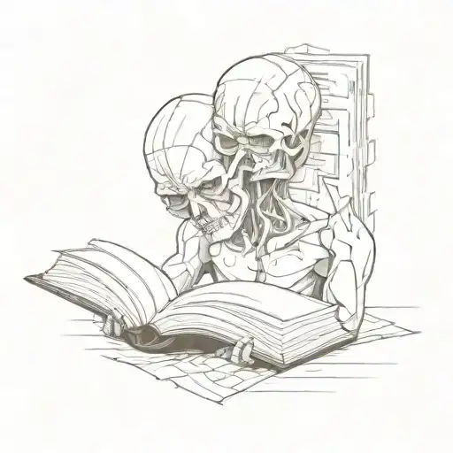 A Human Body With A Book As Its Head