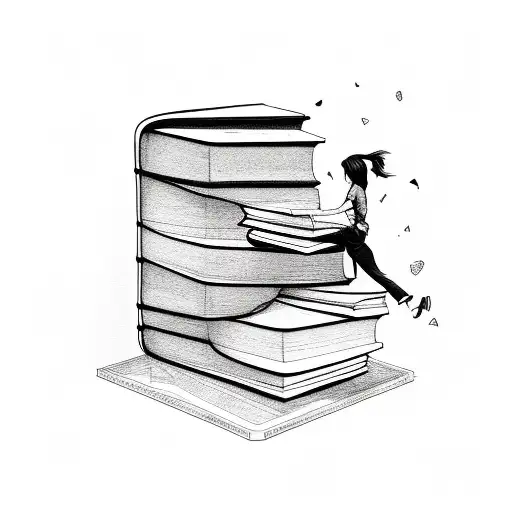 Woman Climbing Out Of A Liquid Book