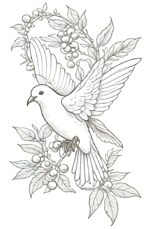 Dove Holding Olive Branch