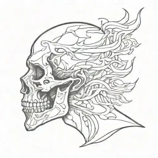 Half Face Man Half Skull