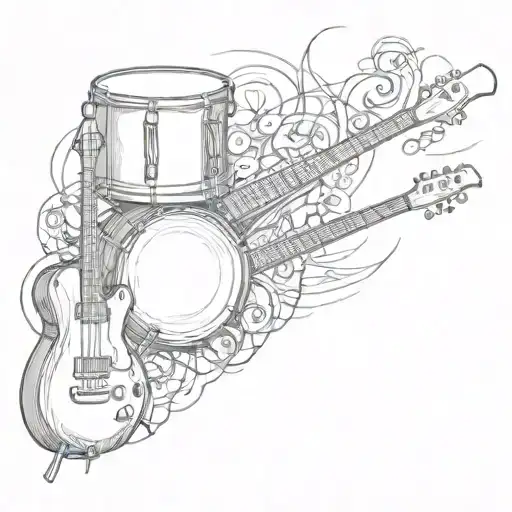 Drum And Guitar Merging Together