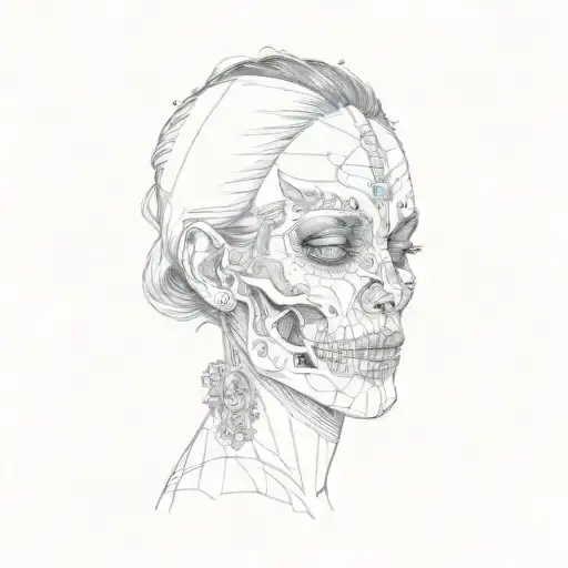 A Woman With A Skull On Her Face