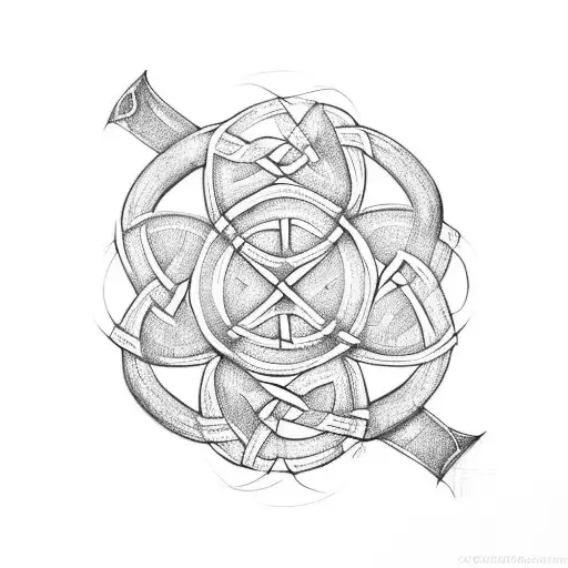 Celtic Knot With The Names Brock Callie And Cooper Written Into It In Cursive Writing