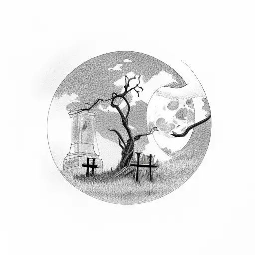 Cemetery And Moon