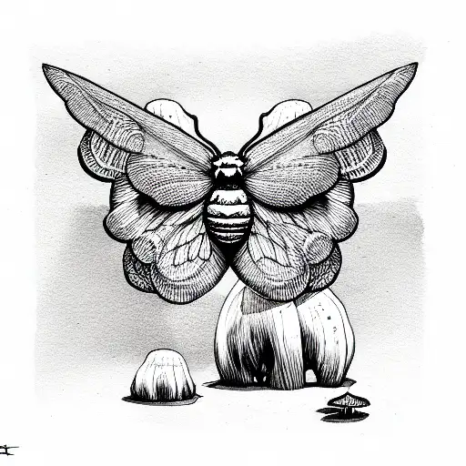 Moth And Mushrooms